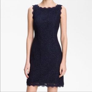 Adrianna Papell Navy Lace Dress